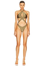 Bananhot Kaia One Piece Swimsuit in Olive Green, view 1, click to view large image.