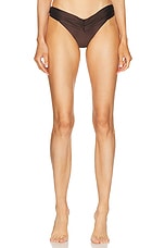 Bananhot Jasmin Bikini Bottom in Dark Brown, view 1, click to view large image.