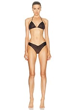 Bananhot Jasmin Bikini Top in Dark Brown, view 4, click to view large image.