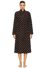 BAINA Bath Robe in Tabac & Noir, view 1, click to view large image.
