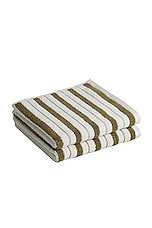 BAINA Hand Towel Set in Caper & Chalk, view 1, click to view large image.