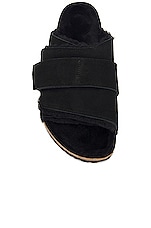 BIRKENSTOCK Kyoto Shearling in Black & Natural, view 4, click to view large image.