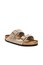 BIRKENSTOCK Arizona Soft Footbed in Taupe, view 2, click to view large image.