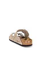 BIRKENSTOCK Arizona Soft Footbed in Taupe, view 3, click to view large image.