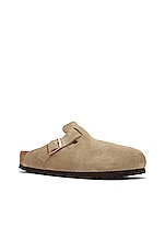 BIRKENSTOCK Boston Soft Footbed in Taupe, view 2, click to view large image.