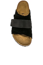 BIRKENSTOCK Kyoto Suede Nubuck in Black, view 4, click to view large image.