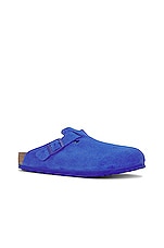 BIRKENSTOCK Boston in Ultra Blue Suede, view 2, click to view large image.