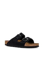 BIRKENSTOCK Arizona Soft Foot Bed in Black, view 2, click to view large image.