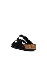BIRKENSTOCK Arizona Soft Foot Bed in Black, view 3, click to view large image.