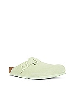 BIRKENSTOCK Boston Soft Footbed in Faded Lime, view 2, click to view large image.