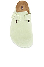 BIRKENSTOCK Boston Soft Footbed in Faded Lime, view 4, click to view large image.