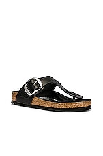 BIRKENSTOCK Gizeh Big Buckle Sandal in Black, view 2, click to view large image.