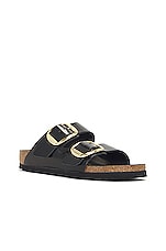 BIRKENSTOCK Arizona Big Buckle Sandal in High Shine Black, view 2, click to view large image.