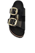 BIRKENSTOCK Arizona Big Buckle Sandal in High Shine Black, view 4, click to view large image.