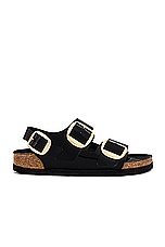 BIRKENSTOCK Milano Big Buckle Sandal in High Shine Black, view 1, click to view large image.