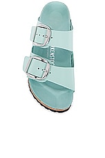 BIRKENSTOCK Arizona Big Buckle Sandal in High Shine Surf Green, view 4, click to view large image.
