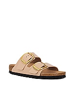 BIRKENSTOCK Arizona Big Buckle Sandal in High Shine Nude, view 2, click to view large image.