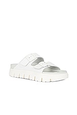 BIRKENSTOCK Arizona Exquisite Chunky Sandal in White, view 2, click to view large image.