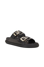 BIRKENSTOCK St Barths Exquisite Sandal in High Shine Black, view 2, click to view large image.
