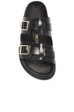 BIRKENSTOCK St Barths Exquisite Sandal in High Shine Black, view 4, click to view large image.