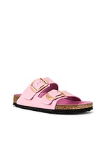 BIRKENSTOCK Arizona Big Buckle Sandal in High Shine Pink, view 2, click to view large image.