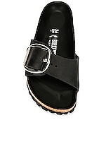 BIRKENSTOCK Madrid Big Buckle Sandal in Black, view 4, click to view large image.