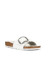 BIRKENSTOCK Madrid Big Buckle Sandal in White, view 2, click to view large image.