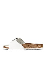 BIRKENSTOCK Madrid Big Buckle Sandal in White, view 5, click to view large image.