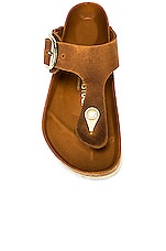 BIRKENSTOCK Gizeh Big Buckle Sandal in Cognac, view 4, click to view large image.