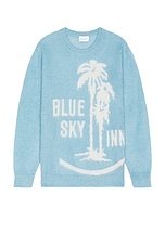 Blue Sky Inn Mohair Sweater With Palms in Arctic Blue, view 1, click to view large image.