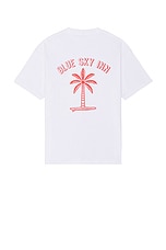 Blue Sky Inn Surf Palm T-Shirt in White, view 1, click to view large image.