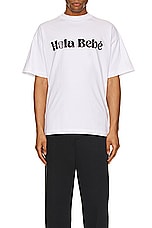Blue Sky Inn Hola Bebe Tee in White, view 3, click to view large image.