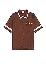Blue Sky Inn Waiter Shirt in Brown, view 1, click to view large image.
