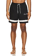 Blue Sky Inn Waiter Swim Trunks in Black, view 5, click to view large image.