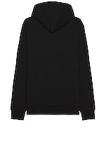 BALMAIN Statue Printed Hoodie in Noir & Multi Gris, view 2, click to view large image.