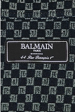 BALMAIN Mini Monogram Overshirt in Bleu Jean Brut & Bleu Jean, view 3, click to view large image.