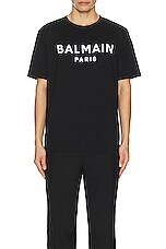 BALMAIN Print T-shirt in Black, view 3, click to view large image.