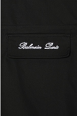 BALMAIN Signature Cotton Overshirt in Black, view 3, click to view large image.
