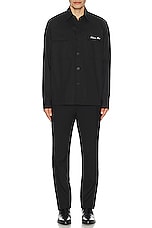 BALMAIN Signature Cotton Overshirt in Black, view 5, click to view large image.