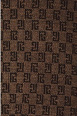 BALMAIN Mini Monogram Wool Polo in Marron & Marron Fonc?, view 3, click to view large image.