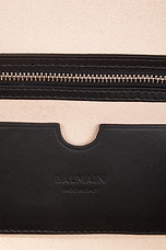 BALMAIN Voyage Monogram Jacquard Bag in Ivory & Black, view 6, click to view large image.