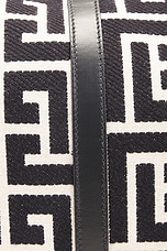 BALMAIN Voyage Monogram Jacquard Bag in Ivory & Black, view 7, click to view large image.