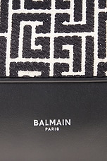 BALMAIN Monogram Jacquard Backpack in Ivory & Black, view 6, click to view large image.