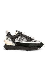 BALMAIN Racer Sneaker in Ivoire & Noir, view 1, click to view large image.
