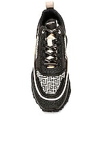 BALMAIN Racer Sneaker in Ivoire & Noir, view 4, click to view large image.