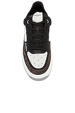 BALMAIN B Court Flip Sneaker in Noir & Blanc, view 4, click to view large image.