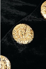 BALMAIN Velvet Jersey Slit Long Dress in Noir, view 5, click to view large image.
