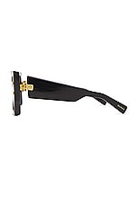 BALMAIN B-grand Sunglasses in Black & Gold, view 3, click to view large image.