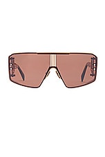 BALMAIN Le Masque Sunglasses in Rose & Brown, view 1, click to view large image.