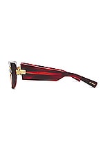 BALMAIN B-muse Sunglasses in Red Swirl & Gold, view 3, click to view large image.